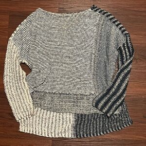 Free People Mixed Stripe Asymmetrical Sweater